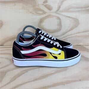 Vans Off The Wall - Old Skool Flame - Sneakers - Black/Yellow/Red - Women's -7.5